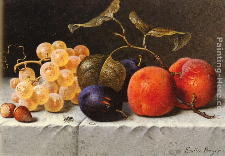 Still Life with Fruit and Nuts painting - Emilie Preyer Still Life with Fruit and Nuts art painting